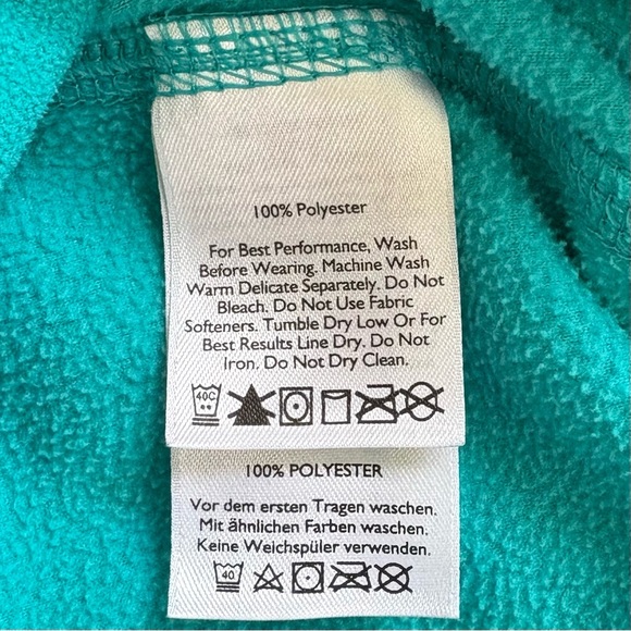 EDDIE BAUER Quarter Zip Fleece Sweatshirt Teal Womens Medium - Picture 4 of 8